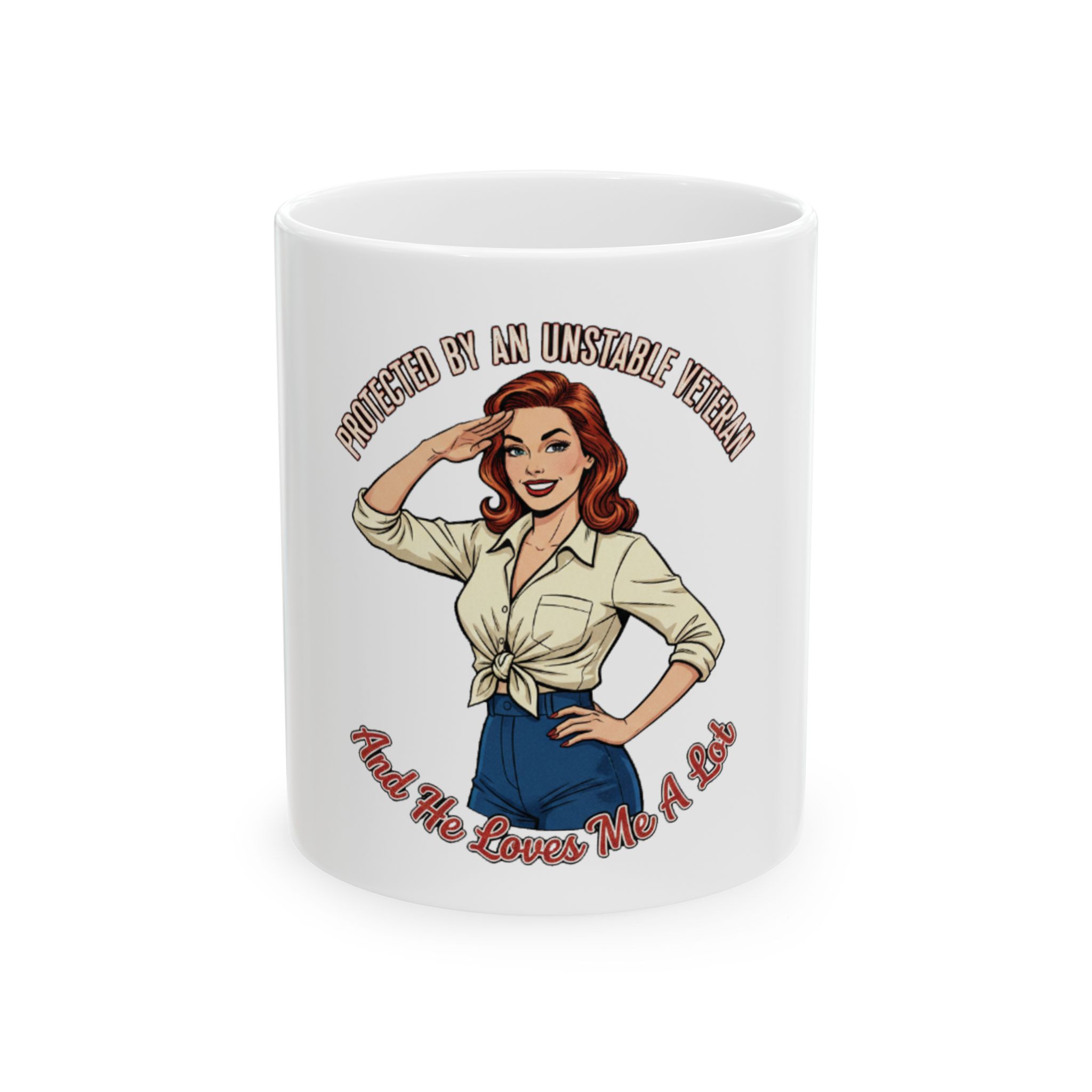 Protected by an Unstable Veteran Ceramic Mug, (11oz, 15oz)